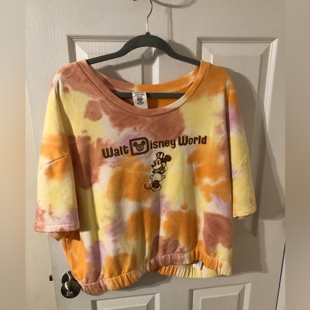 Tie-dye cropped, Walt Disney World sweatshirt, short sleeve